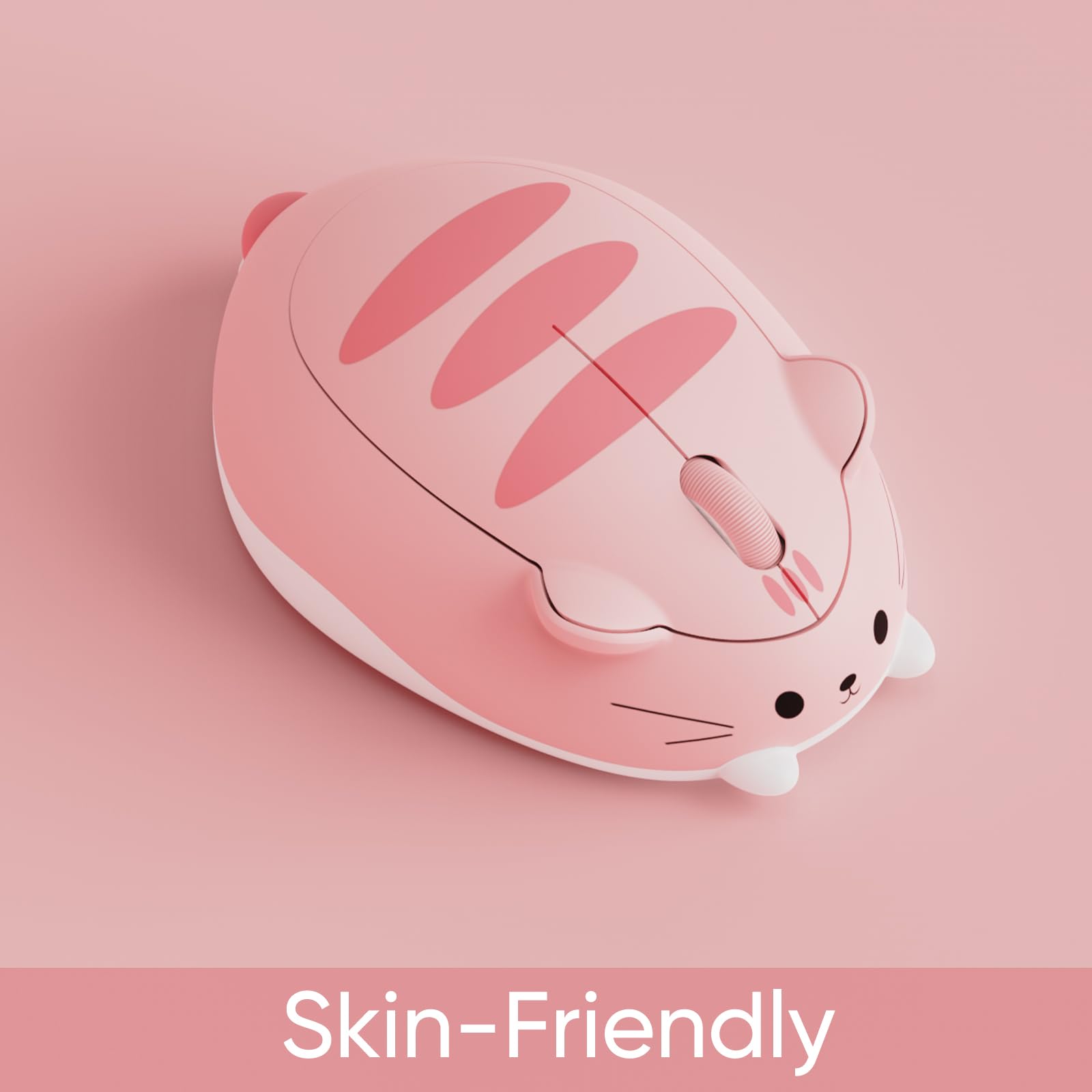 Mouse inalámbrico Akko Angie naranja temática de gatos para juegos