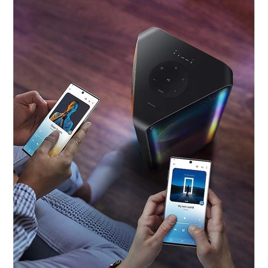 SAMSUNG MX-ST40B Sound Tower - Altavoces portátiles para Fiestas, 160 W, Sonido bidireccional, batería integrada, Resistente al Agua IPX5, Luces de Fiesta, multiconexión Bluetooth, 2022