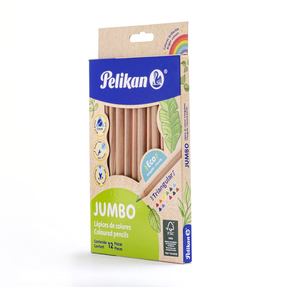Lápices Triangulares Pelikan Madera 12 Piezas