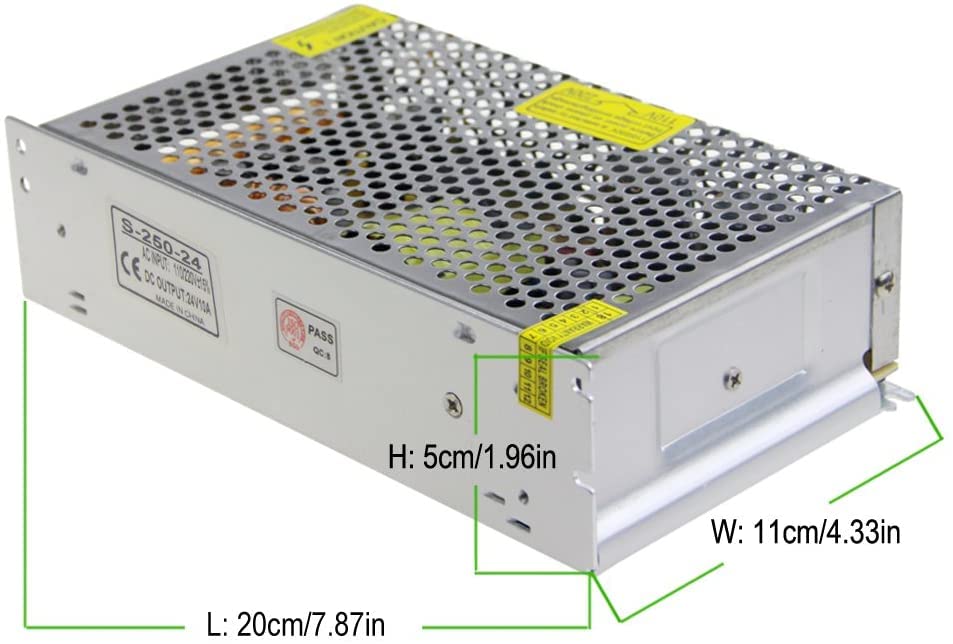 ALITOVE Fuente de Alimentación 24V 10A 240W Transformador CA 110 V/220 V a CC 24V 10amp Convertidor de Conmutación Regulado Universal para Tira de Luz LED Sistema de Seguridad de Cámara CCTV