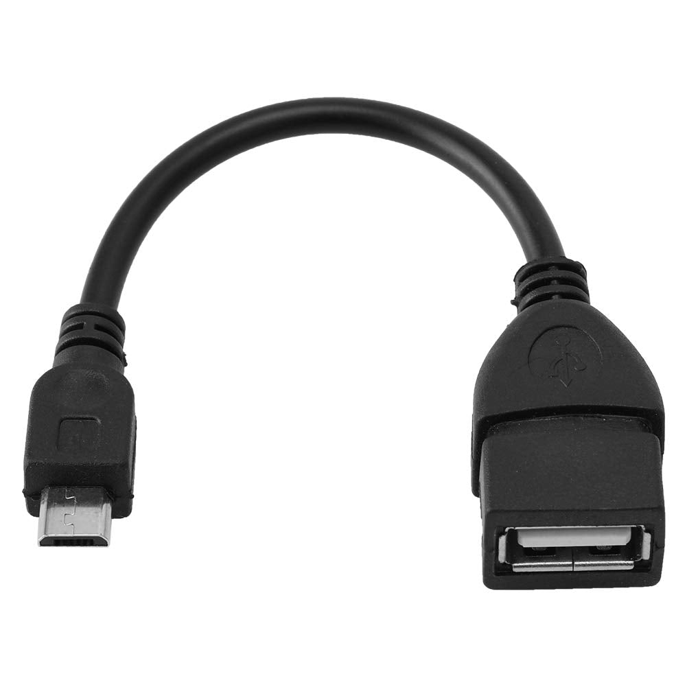 Cable Adaptador OTG Android ASHATA Negro Interfaz Micro USB a USB Hembra