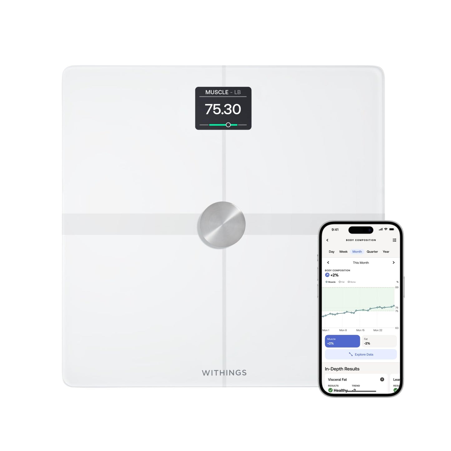 Báscula Inteligente Withings Body Smart Negra con Wi-Fi y Bluetooth para Composición Corporal Compatible con Apple Health