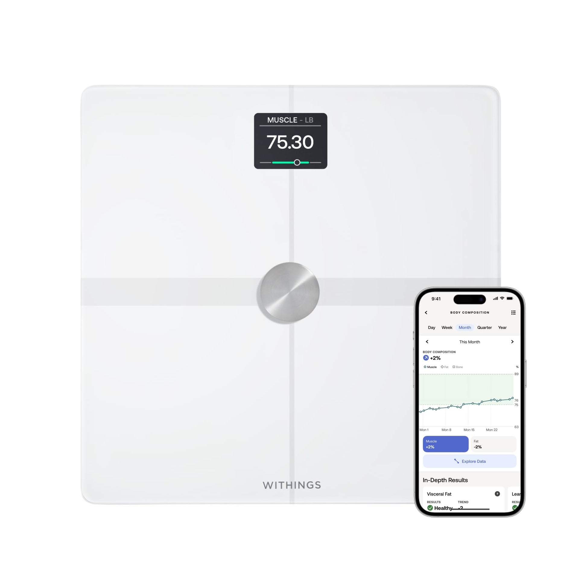 Báscula Inteligente Withings Body Smart Negra con Wi-Fi y Bluetooth para Composición Corporal Compatible con Apple Health