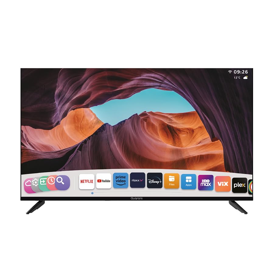 Televisión Smart TV QUARONI 40 Pulgadas Full HD HDMI USB RCA Optico Aux 3.5 mm 60Hz