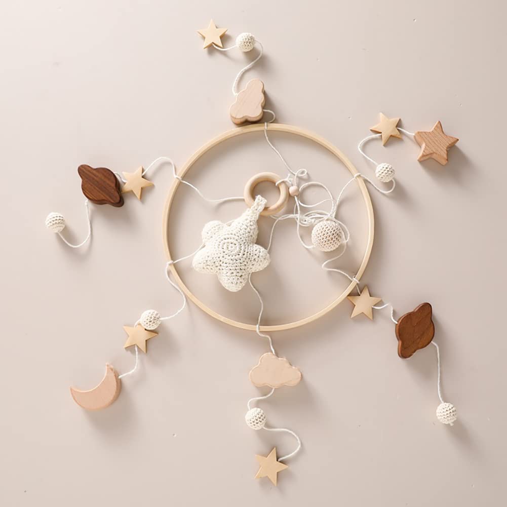 Lindo móvil para cuna con brazo móvil para cuna y caja de música para cuna de bebé, soporte móvil para cuna – Móvil neutro para decoración de guardería, móvil colgante móvil para decoración del hogar