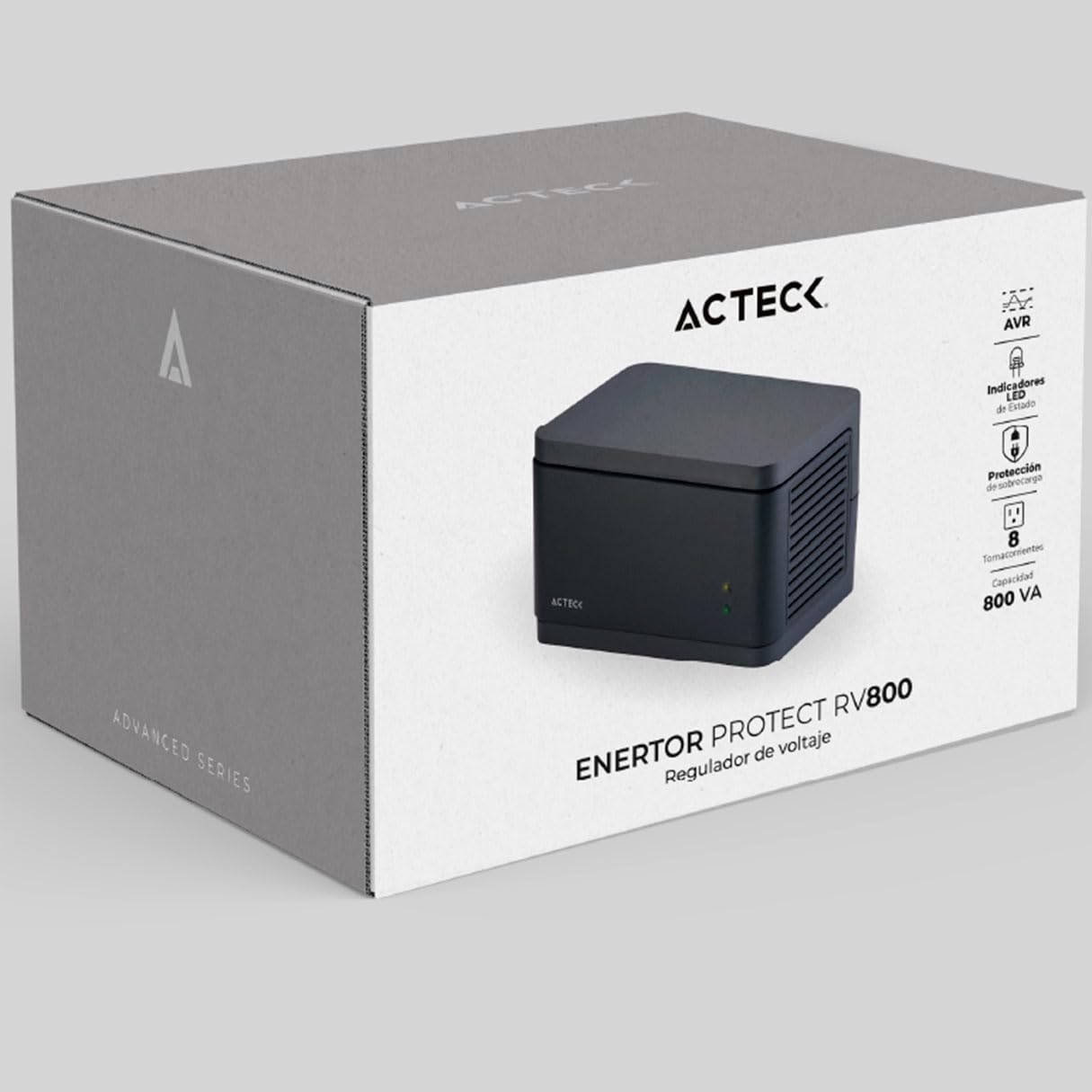 Regulador de Voltaje Acteck LED 800VA 8 Contactos