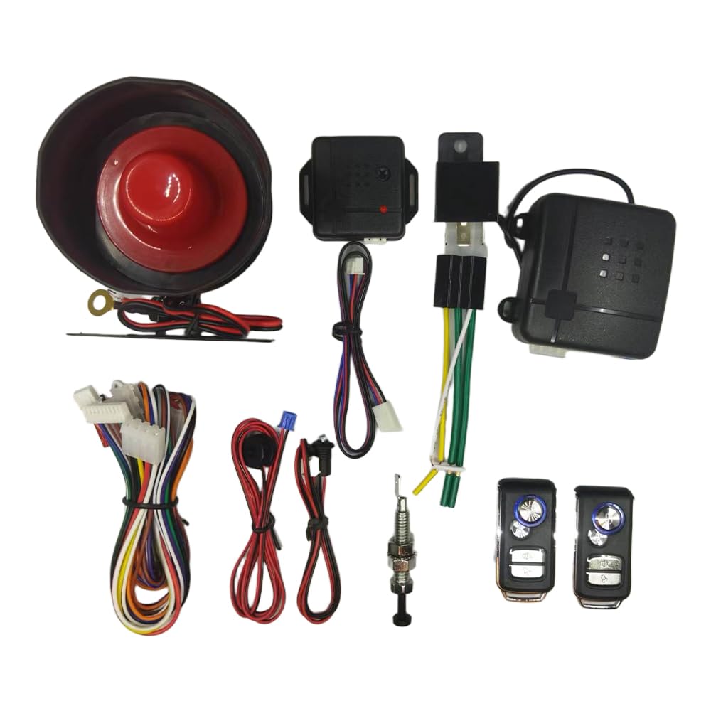 Kit de Cierre Central Universal MASO Negro con Detector de Vibración y Controlador para Auto