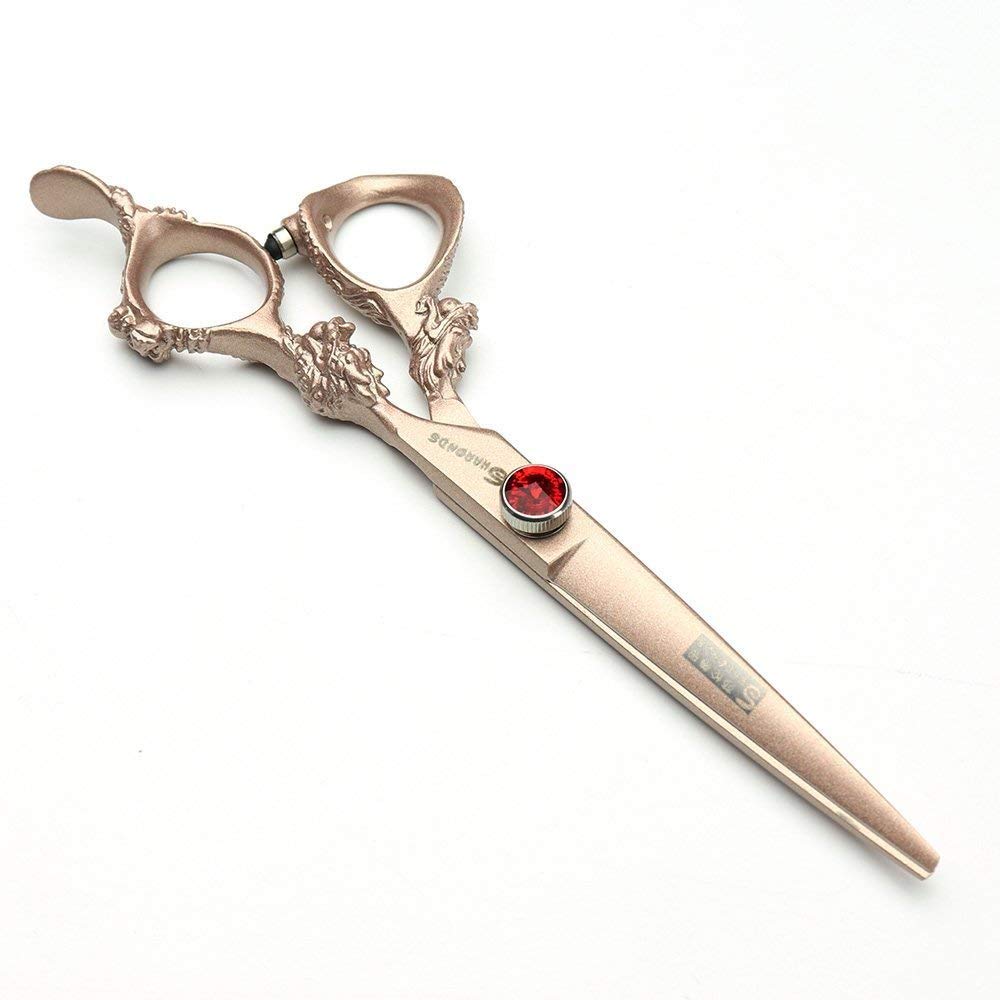 Rose gold 440c high hardness Japanese hairdressing scissors Salon hairdressers Hair cutting and thinning hairdressing professional hair cut
