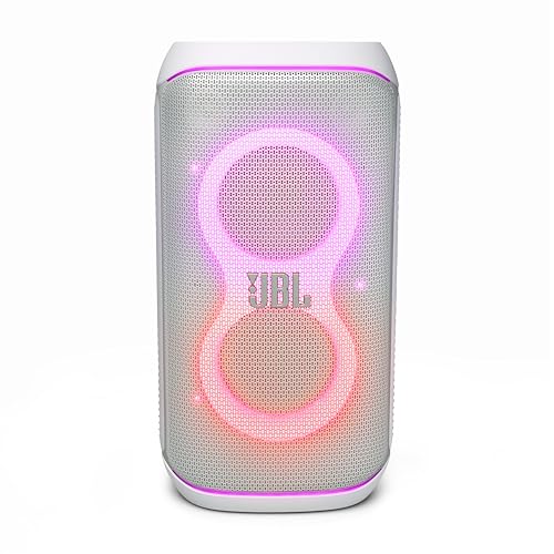 JBL Partybox Club 120 Bocina Portátil Efecto Luz LED, Bluetooth, 160W de Potencia, Reproducción 12 Horas, Resistente al Agua IPX4 - Blanco
