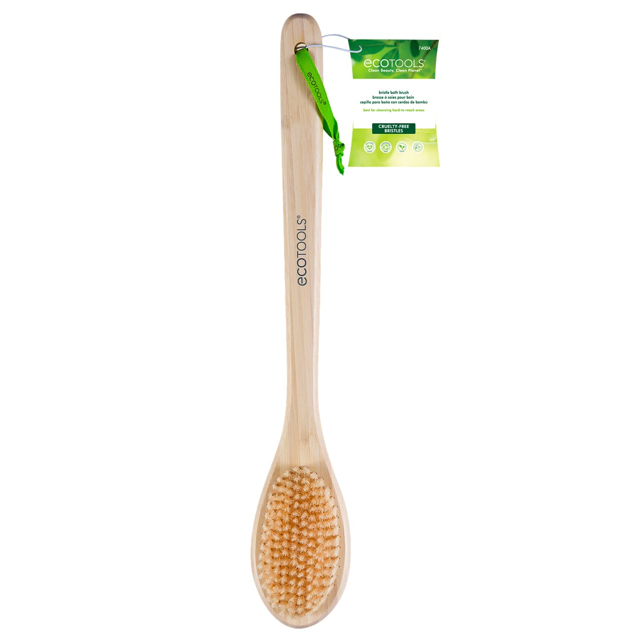 ECOTOOLS, Cepillo para Baño, Bristle Bath Brush, Cerdas Sintéticas Suaves, Mango Ergonómico, Exfoliación Delicada