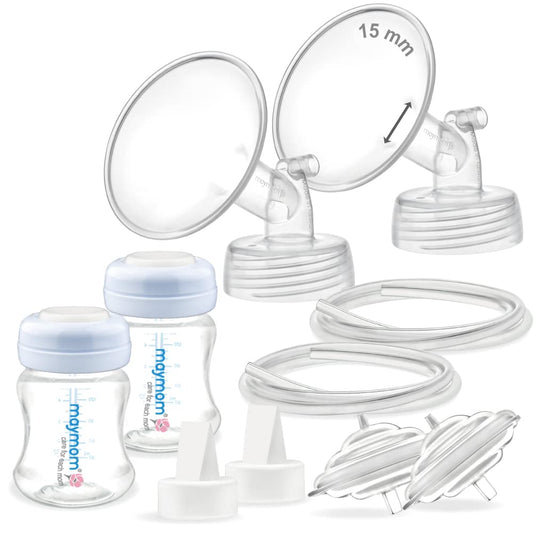 Extractor de Leche Maymom 15 mm Compatible con Spectra S2 S1 con Válvula Duckbill y Protector Antirretorno