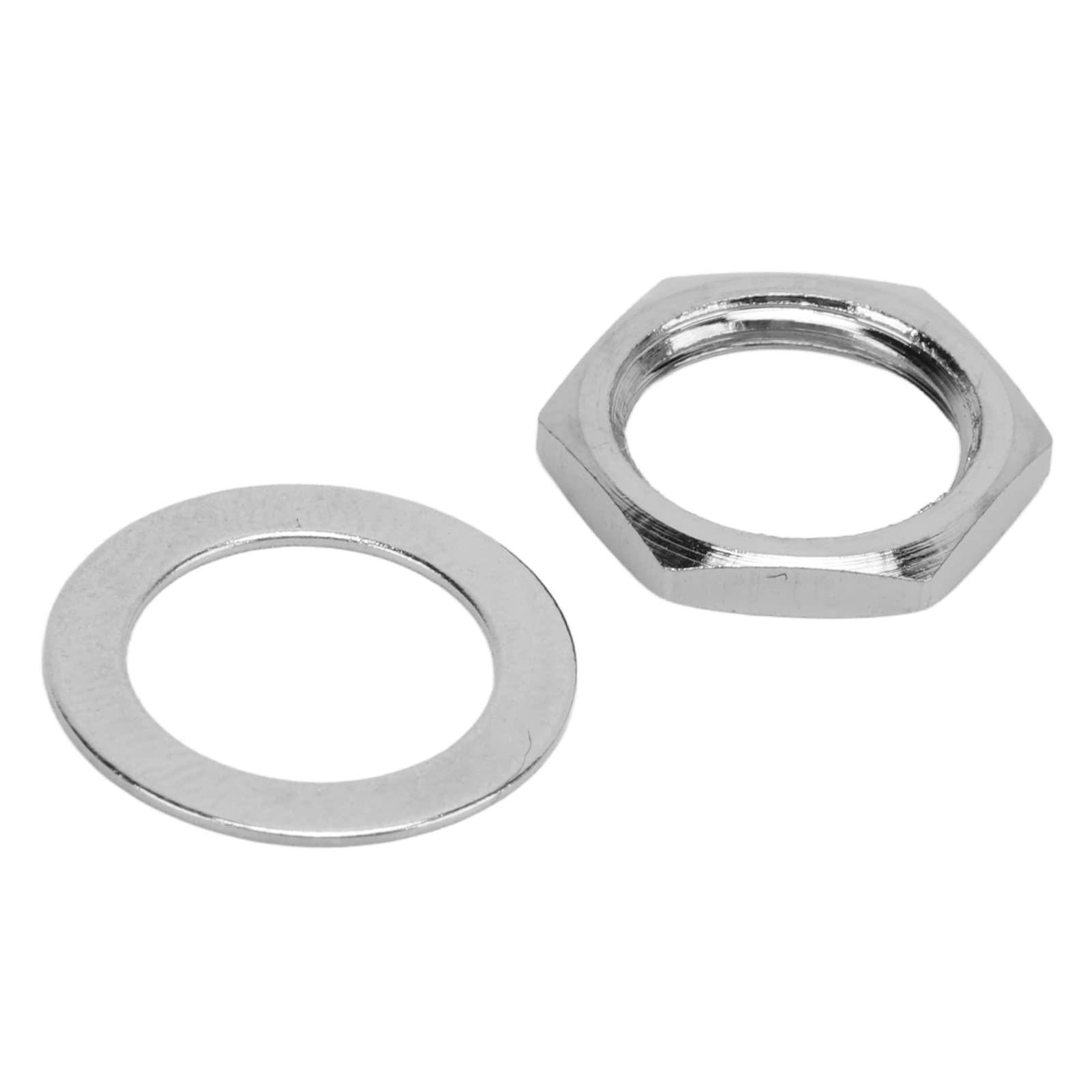 Arandela de metal Jack, tuercas G3 / 8 de alta dureza con paso de 0.8MM para guitarra eléctrica y bajo(Plata)