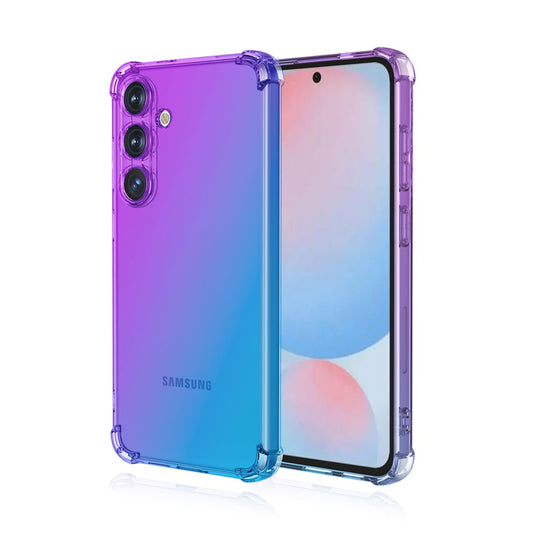 DABUNA Funda para Samsung Galaxy A56 5G Case,Transparente Colores Degradados Protectora de Cámara Anticaída Carcasa Bumper(Púrpura Azul)