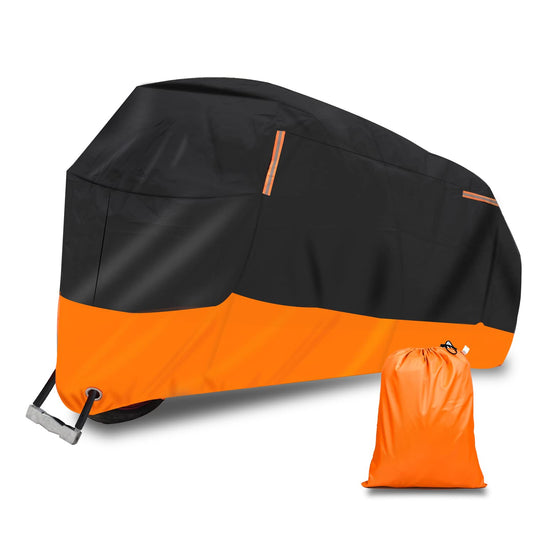 HomeChi Funda para Motocicleta, Impermeable para Motocicletas, Vehículos, Protección Universal contra la Intemperie contra el Polvo UV Reflectante con Orificios Bloqueo para Motocicletas y Cruceros
