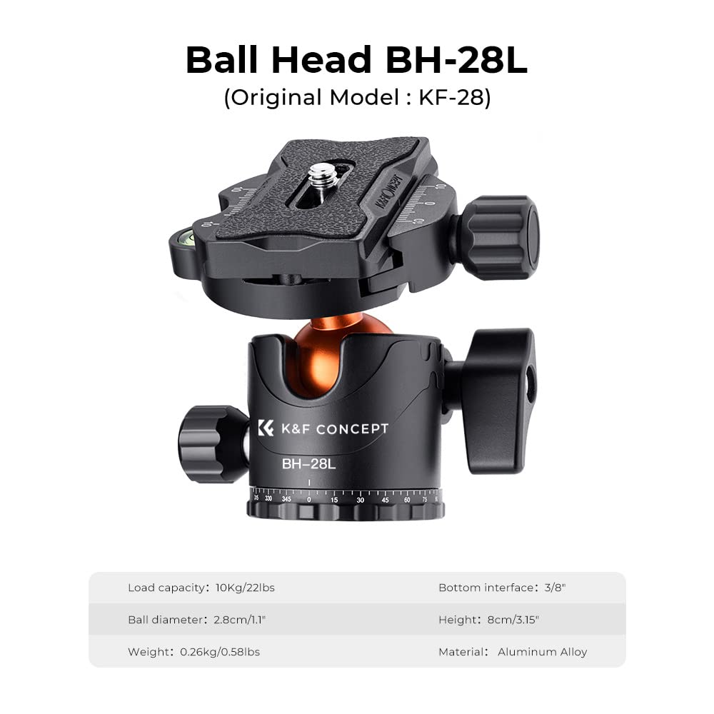 Fenytay S210 2M/78.7Inch Fotografía Profesional Trípode Monopie Aleación de Aluminio Cámara Trípode Soporte 10kg/22lbs Capacidad de Carga con rótula giratoria de 360° Brazo de exión
