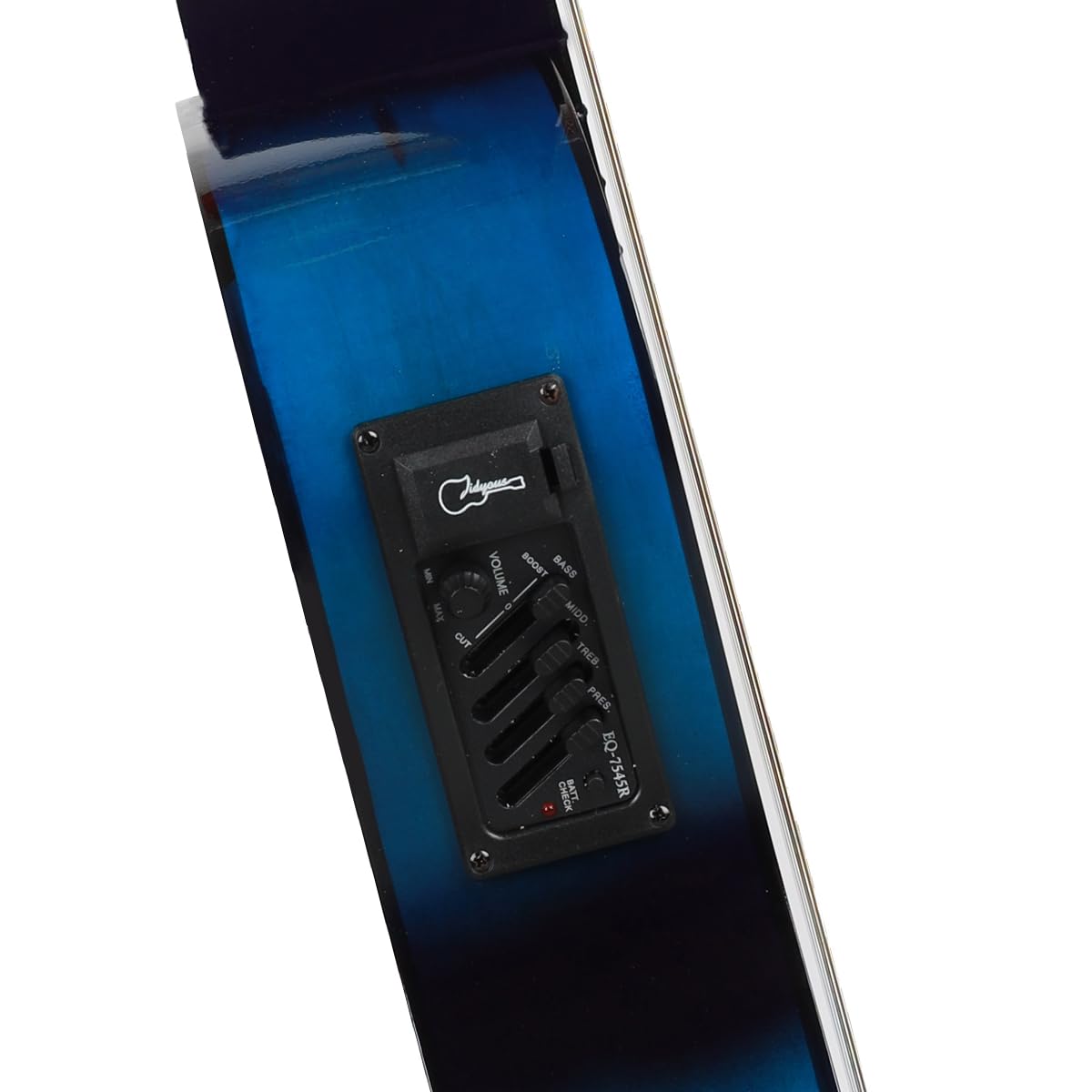 Guitarra electroacústica clásica de sapeli de 38 pulgadas con cuerdas de nailon, estuche de transporte y ecualizador de 4 bandas (Blue)