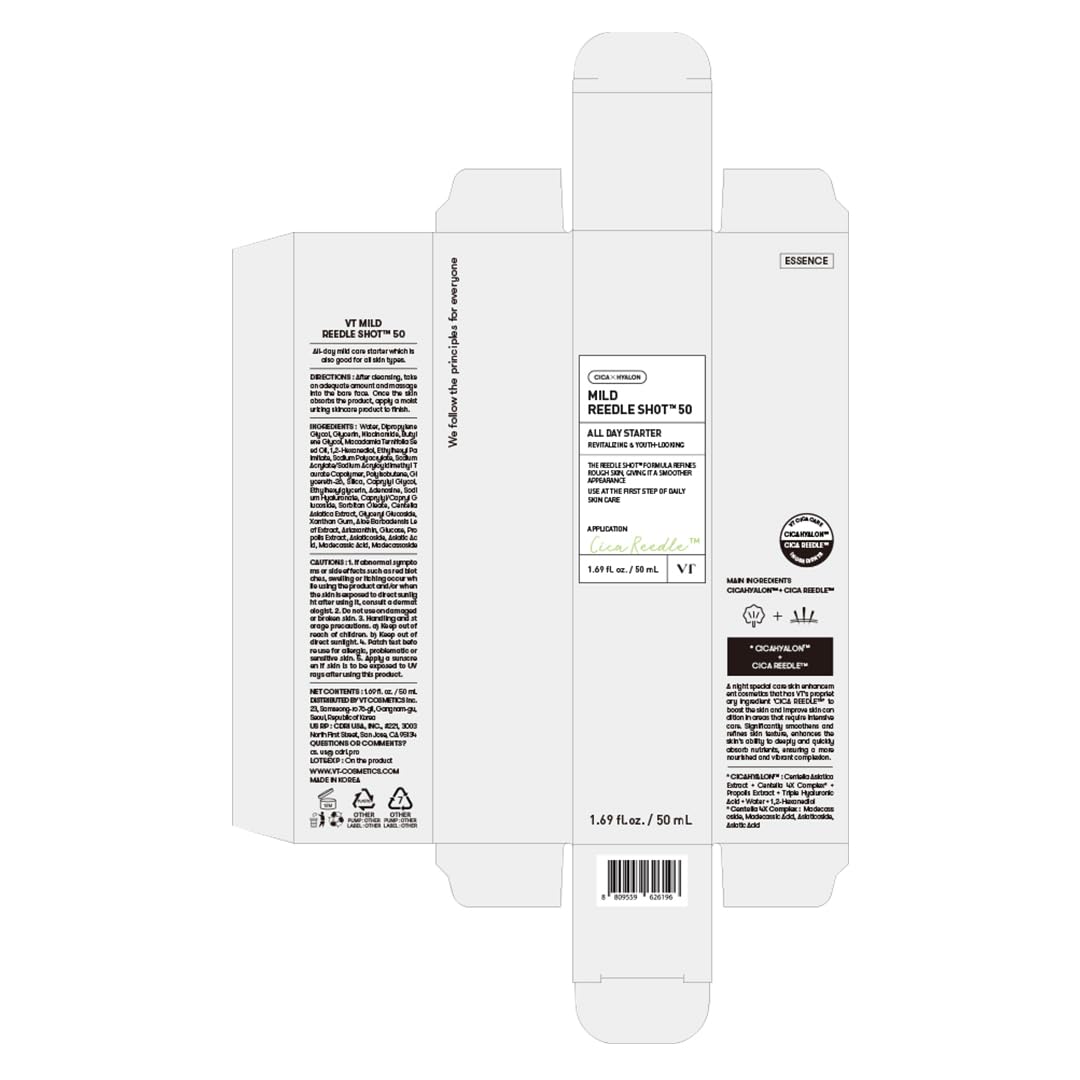 VT COSMETICS- CICA Reedle Shot 50, suero para microagujas Day&Night Mild Exosome, Centella asiática, ácido hialurónico