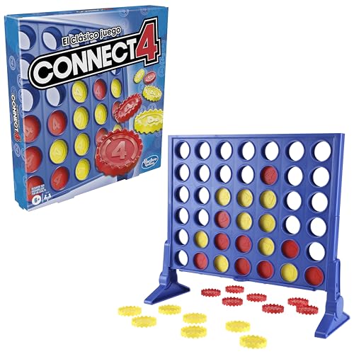 Hasbro Gaming, Connect 4 Clásico, Juego de Mesa, Incluye 1 Tablero,1 Rejilla y 42 Fichas e Instrucciones para Niños y Niñas de 6+ Años para 2 Jugadores