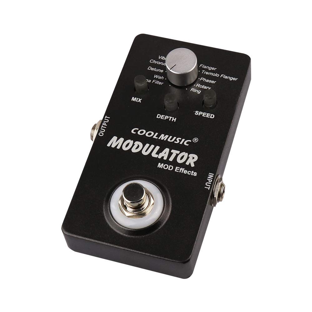 COOLMUSIC A-ME01 - Pedal modulador multiefectos con 11 modos de filtro Dyna Wah Chorus Tremolo Flanger Phaser Anillo giratorio