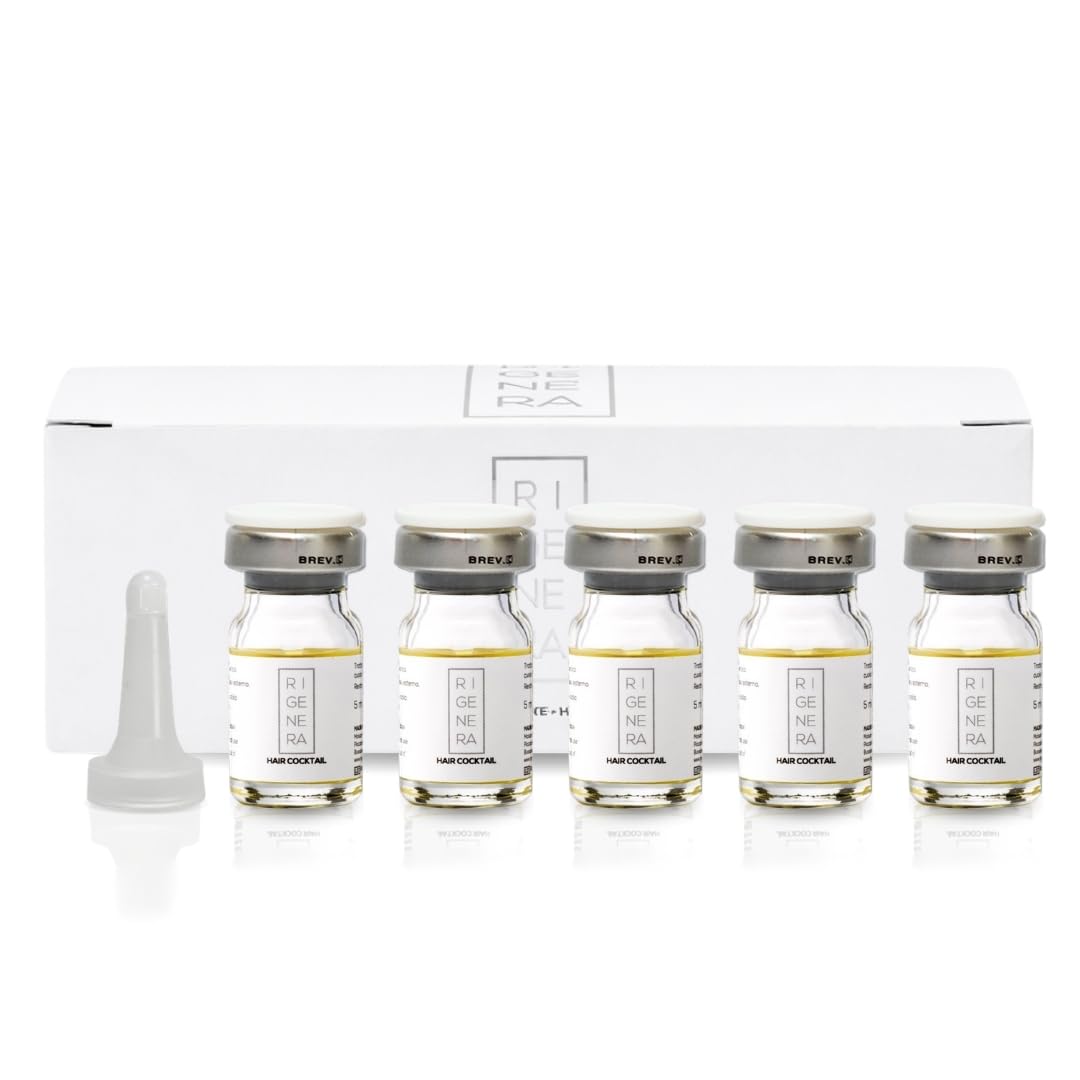 Tratamiento Reestructurante Rigenera Hair Cocktail Cabello y Barba con Vitamínico B, Retinol y Niacinamida con Dermastamp Titanium 0.3mm Solución Estimulante y Fortalecedora