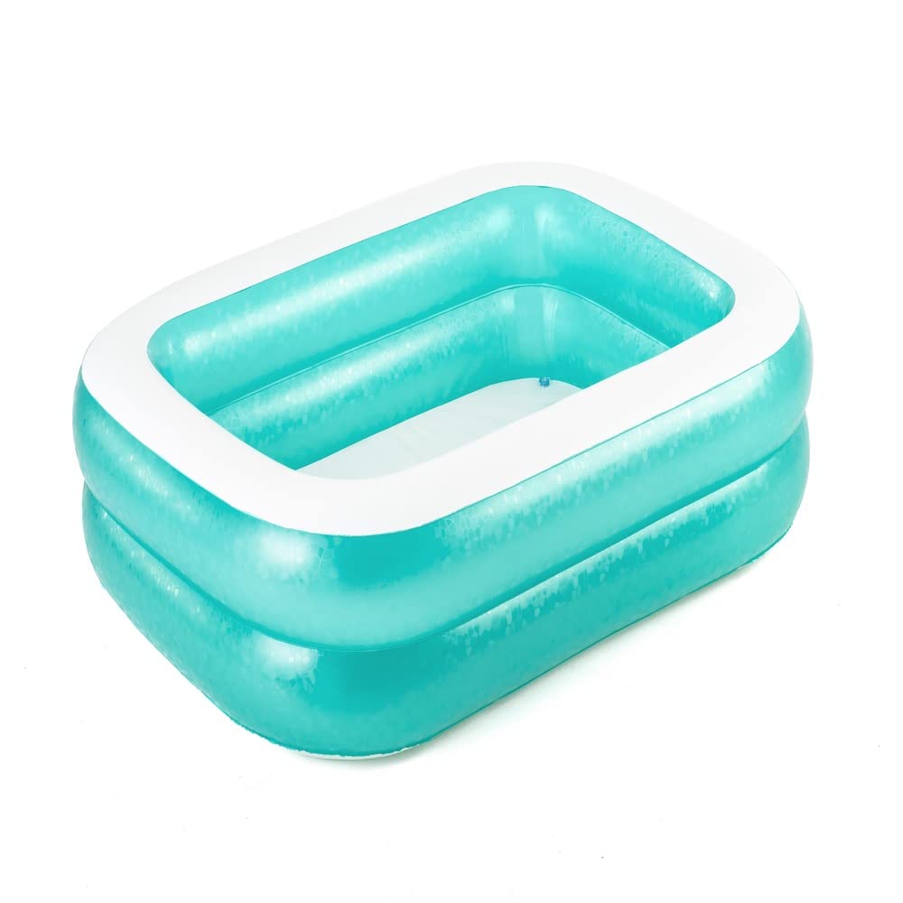 Bestway 54005 Alberca Inflable Rectangular 2.01x1.5X.51cm 2 Anillos Lisa, Verde