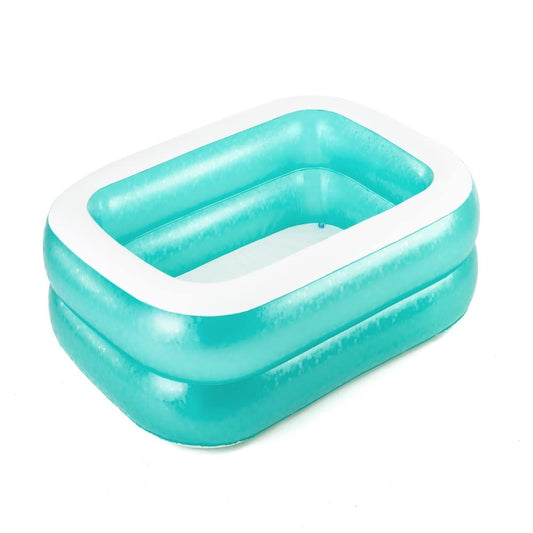 Bestway 54005 Alberca Inflable Rectangular 2.01x1.5X.51cm 2 Anillos Lisa, Verde