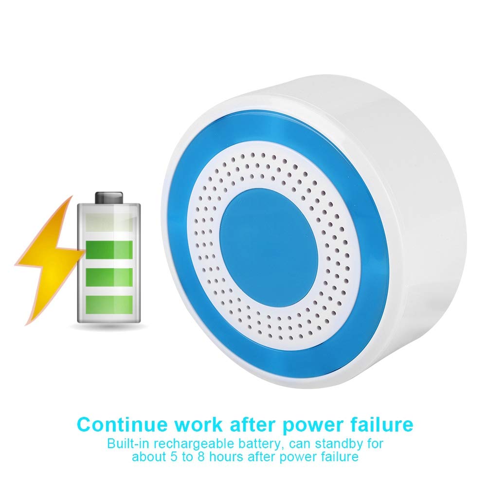 Sirena Estroboscópica Inalámbrica de 433 MHz con Alarma de Sonido y 8 Luces LED para Panel de Alarma WiFi GSM