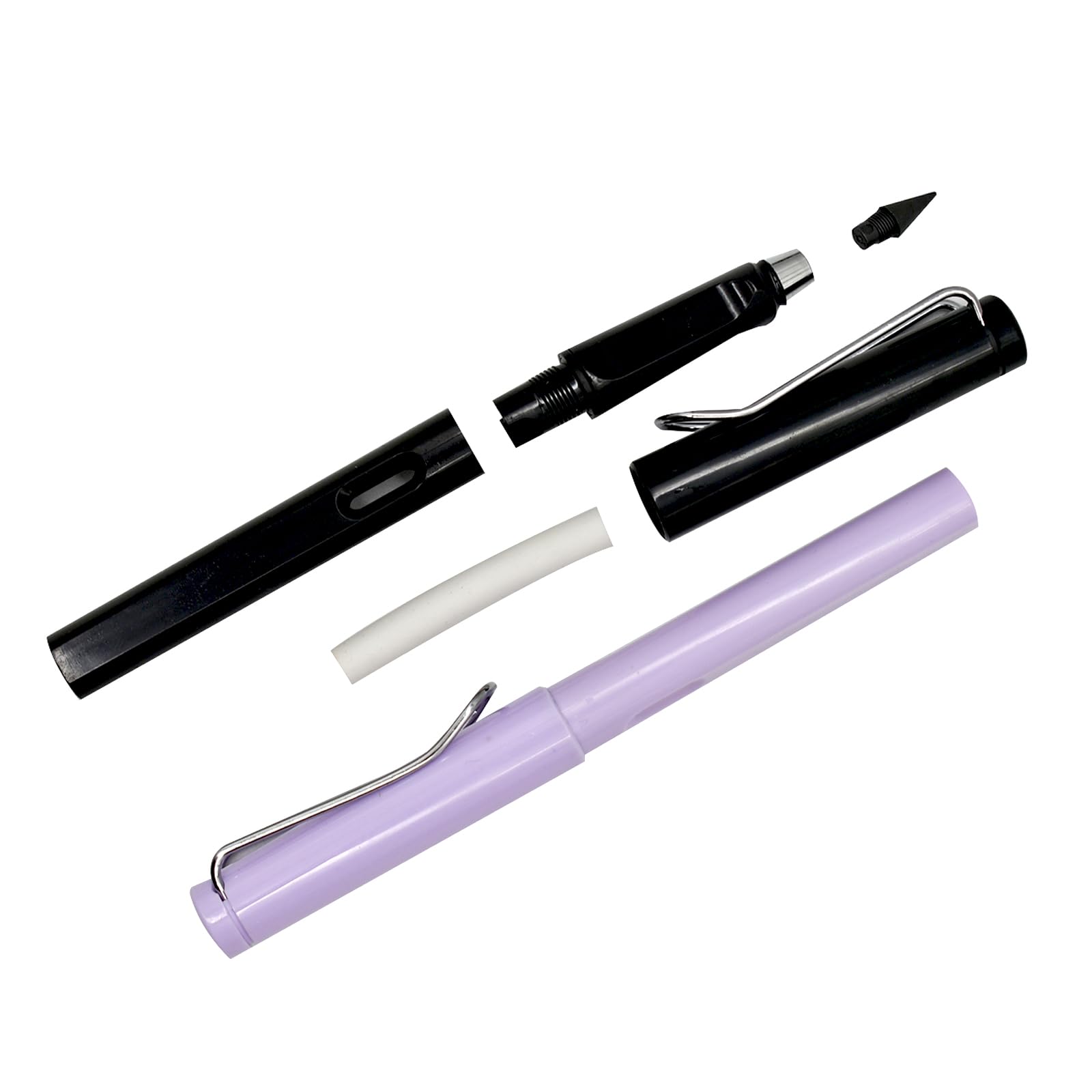 Lopenle - 12 lápices de colores eternos infinitos para colorear para siempre sin tinta con 12 puntas reemplazables, lápiz mágico para la escuela, oficina, uso profesional