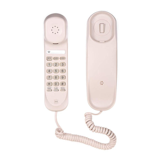 Zitainn Mini Escritorio con Cable Tel?fono Fijo Tel?fono de Pared Soporta Funciones de Silencio/pausa/espera/reinicio/flash/rellamada para la Oficina del Hotel en el Hogar Landlinephone, Re