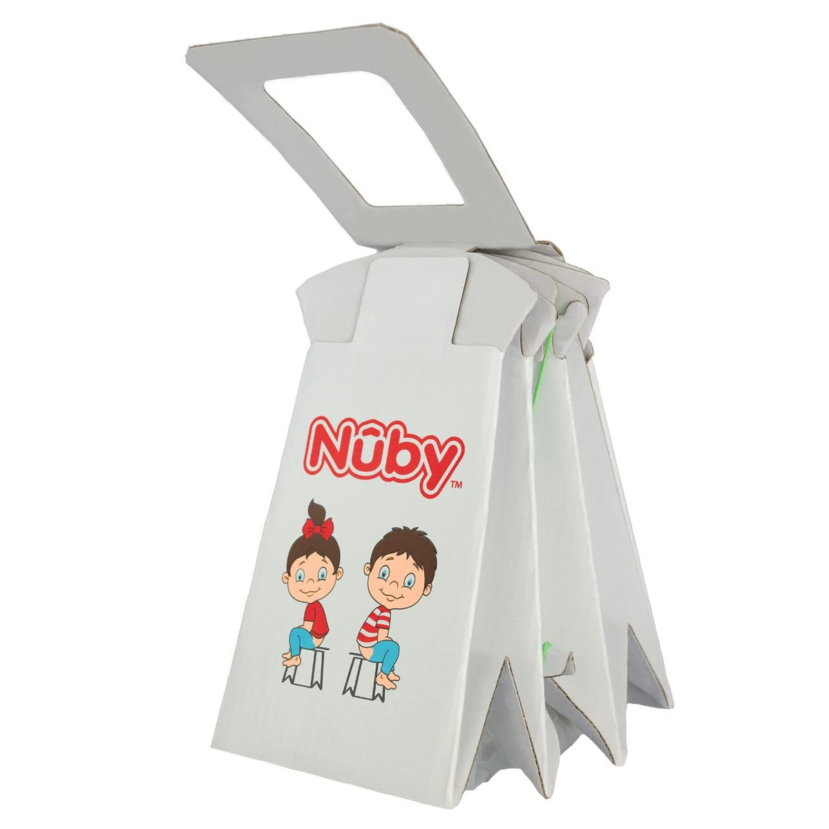 Nuby - Orinal desechable de viaje con forro - Orinal plegable y portátil; esencial para el baño de niños pequeños para campamento, viajes y paseos en coche, orinal de viaje para niños pequeños, 1