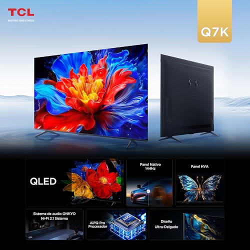 TCL Smart TV Pantalla 98" 98Q7K Google TV QLED 4K Google Assistant | Hands Free Voice Control | Alexa | VisionHDR10+| AiPQ™ | NITS450 | Panel 120 Hz | Dolby Atmos Virtual X