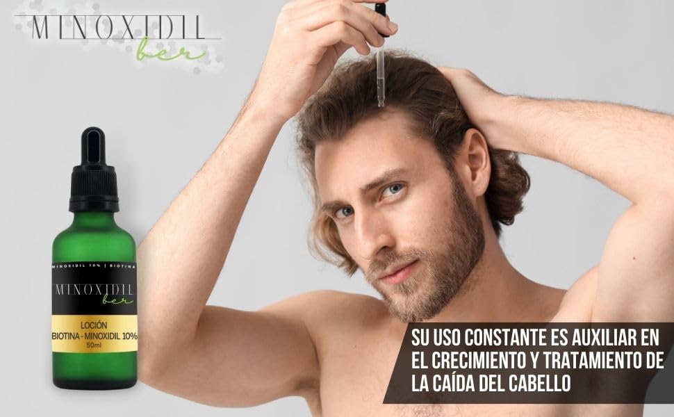 Loción Estimulante UNISEX Biotina 10% para Cabello, Barba y Cejas