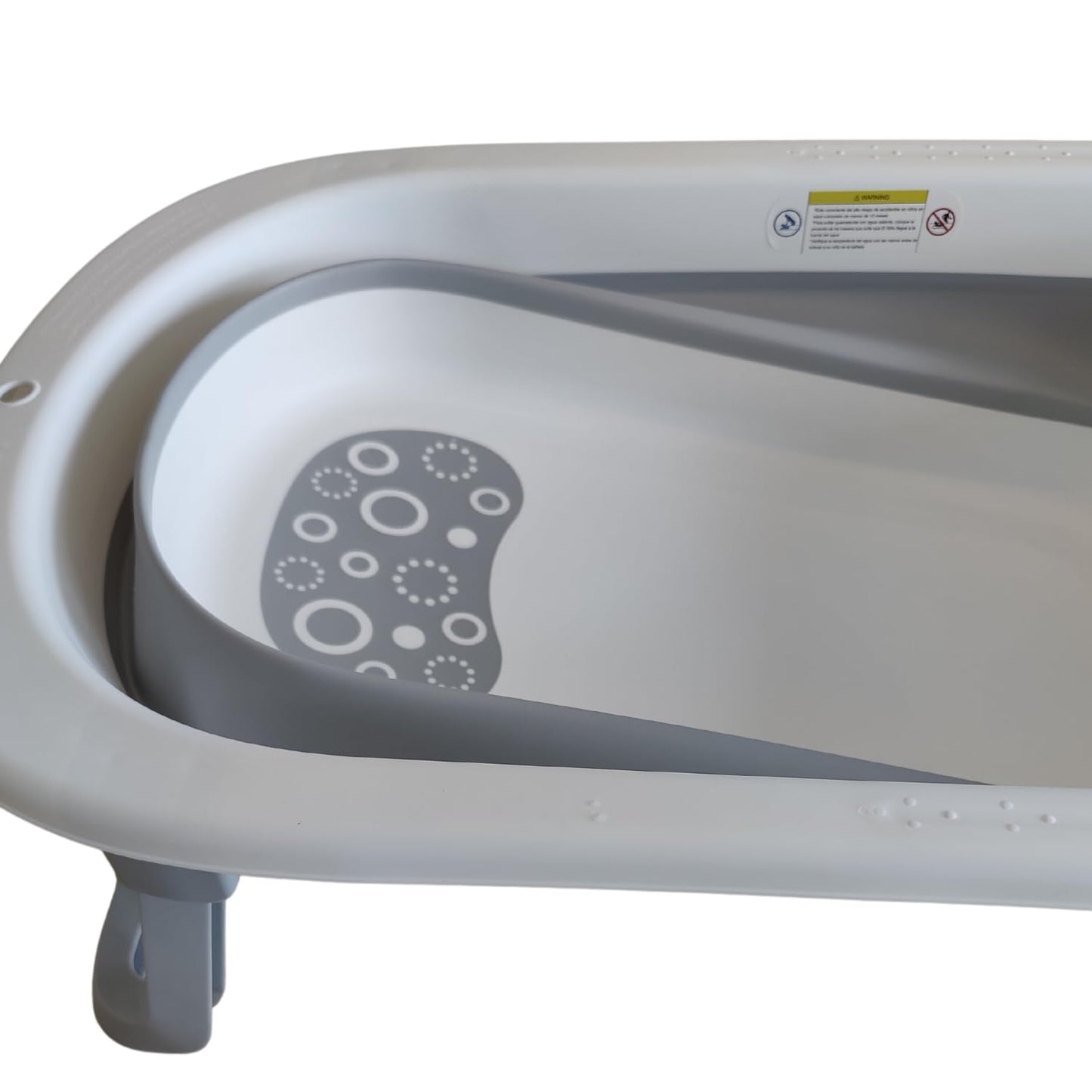 Bañera Plegable PAPU BABY Gris con Cojin para Bebés y Niños Pequeños