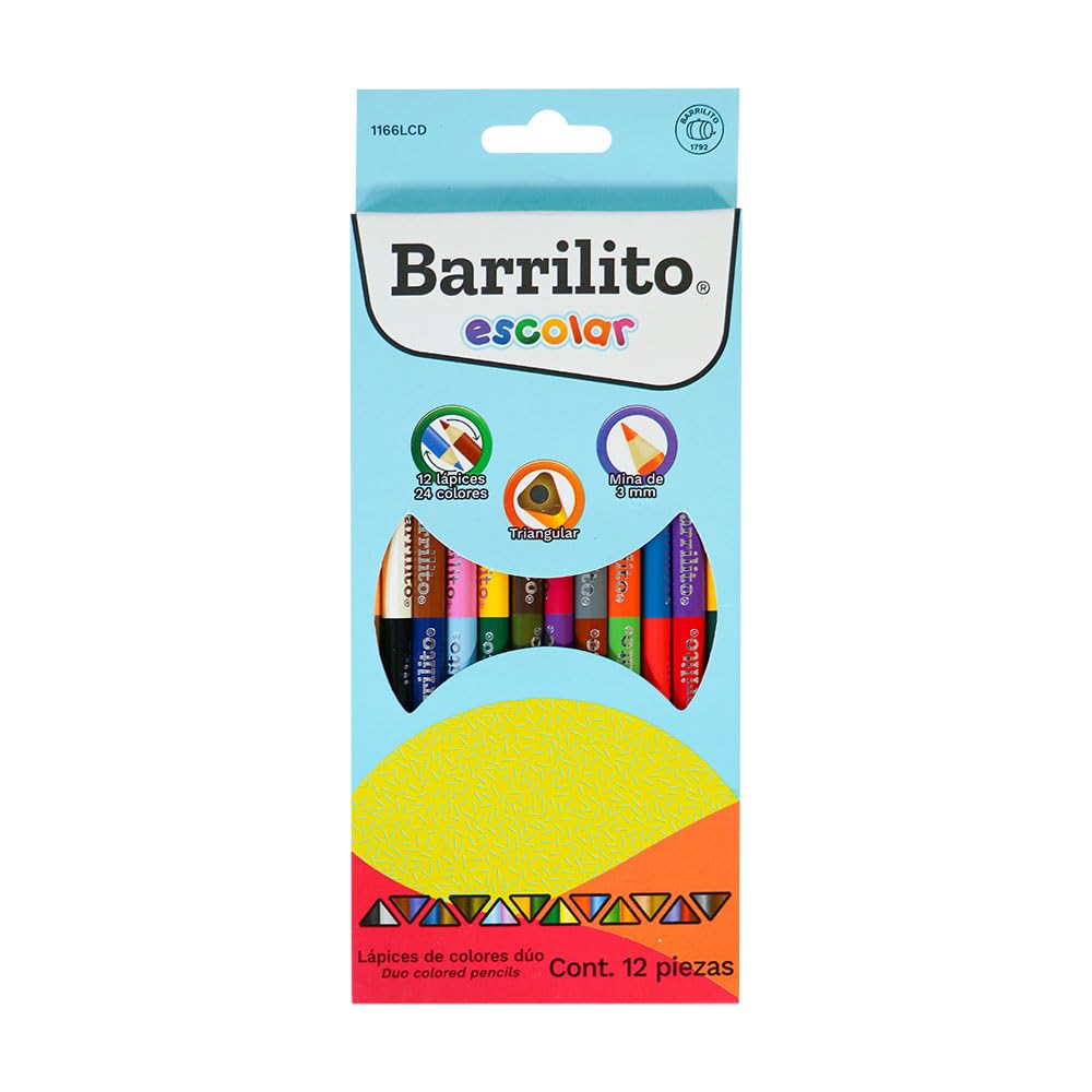 Barrilito Lápices largos de doble color (24-48) Caja con 24 lápices de 48 colores. 1167LCD