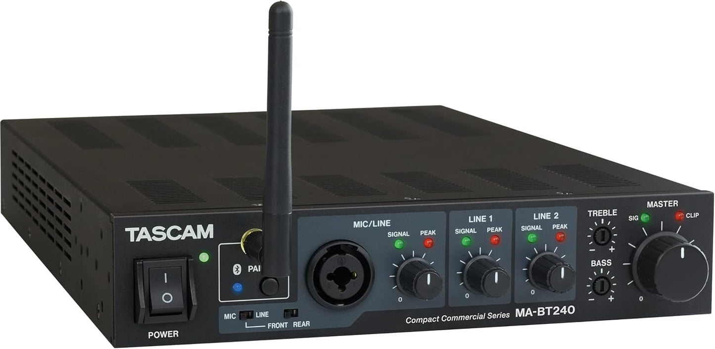 Amplificador de Mezcla TASCAM Bluetooth 240 W para Espacios Comerciales e Instituciones