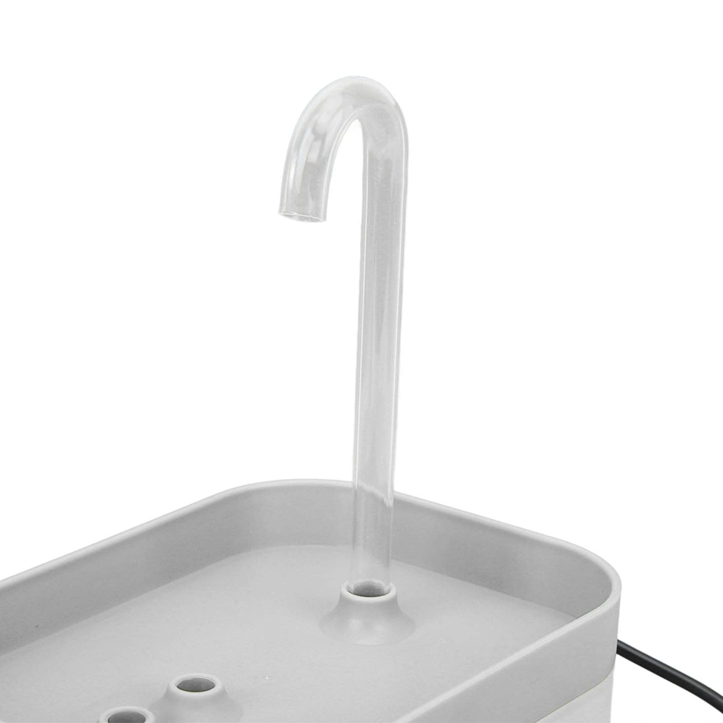 ciciglow Fuente de Agua para Gatos, 1.5 L, Flujo de Circulación Automático Silencioso, Impermeable, 11x13x15.5 Cm (Blanco Transparente)