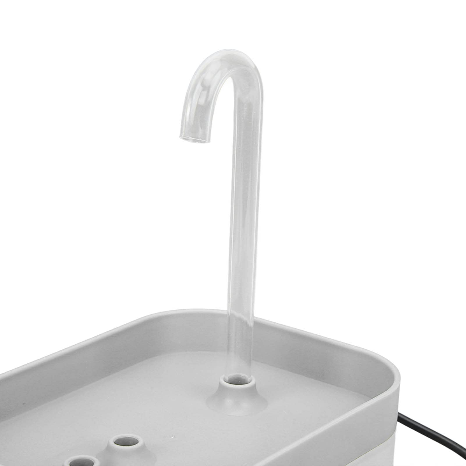 ciciglow Fuente de Agua para Gatos, 1.5 L, Flujo de Circulación Automático Silencioso, Impermeable, 11x13x15.5 Cm (Blanco Transparente)