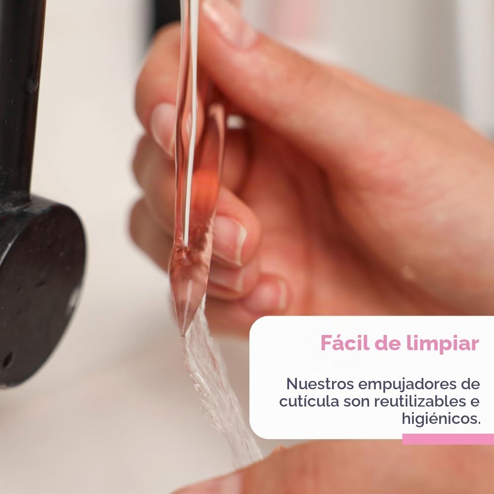 Bona Fide Beauty, empujador de cutículas de vidrio, 1 barra de manicura checa rosa suave para removedor de cutículas, barra de cutícula de vidrio reutilizable de doble cara de larga duración