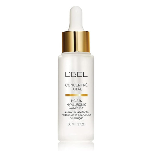 L'BEL - Concentré Sérum Facial 3% Complejo Ácido Hialurónico 30 ml, Efecto Relleno de Arrugas, Suero Facial Hidratante Intensivo, Piel Rejuvenecida y Más Lisa, para Mujeres desde 30 Años