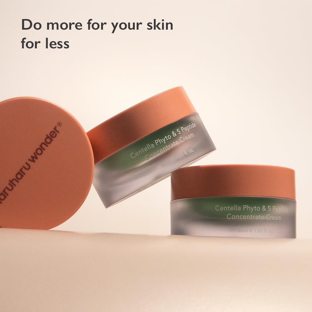 HARUHARU Wonder Centella Phyto & 5 Peptide Concentrate Cream, 30ml, Vegan, Cruelty-Free.