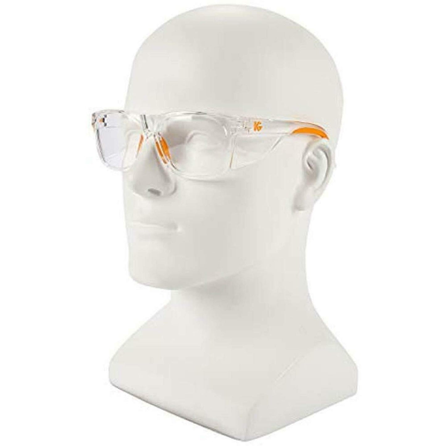 KleenGuard™ V30 Maverick - Protección ocular (49301), con revestimiento antivaho KleenVision™, lentes transparentes, marco transparente con puntas naranjas (cantidad 1)