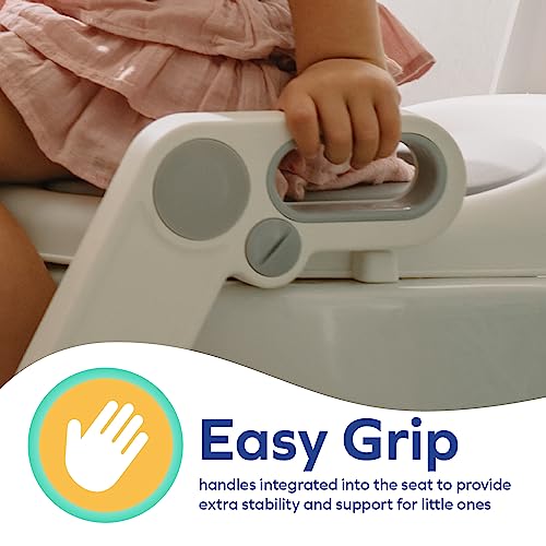 Asiento de Inodoro Infantil Nuby Rosa con Escalera para Niños Pequeños de Más de 18 Meses