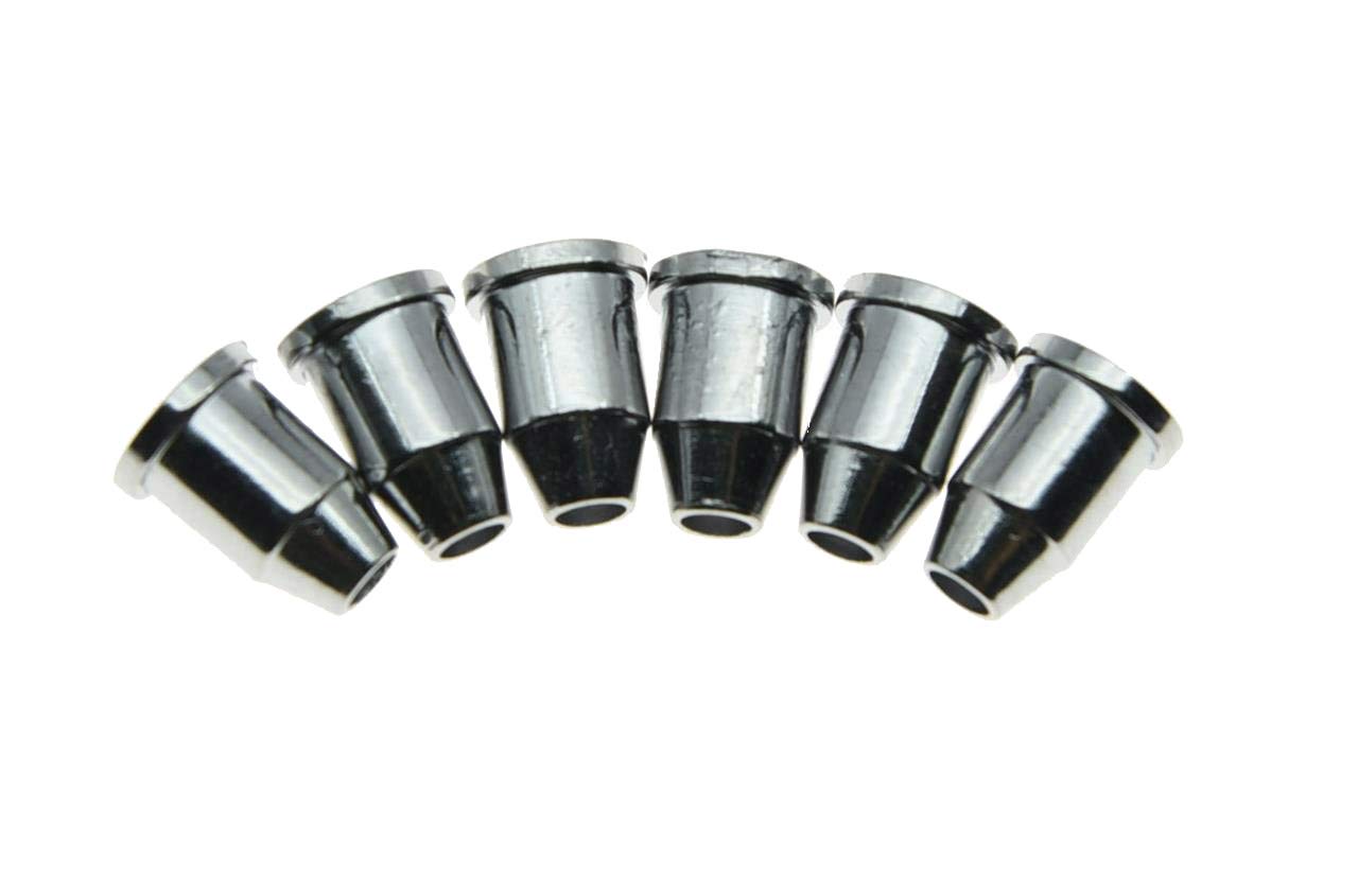 kaish 6 x cromado Guitar String a través de cuerpo férula 1/10,2 cm (6.35 mm) para cuerdas de guitarra Telecaster