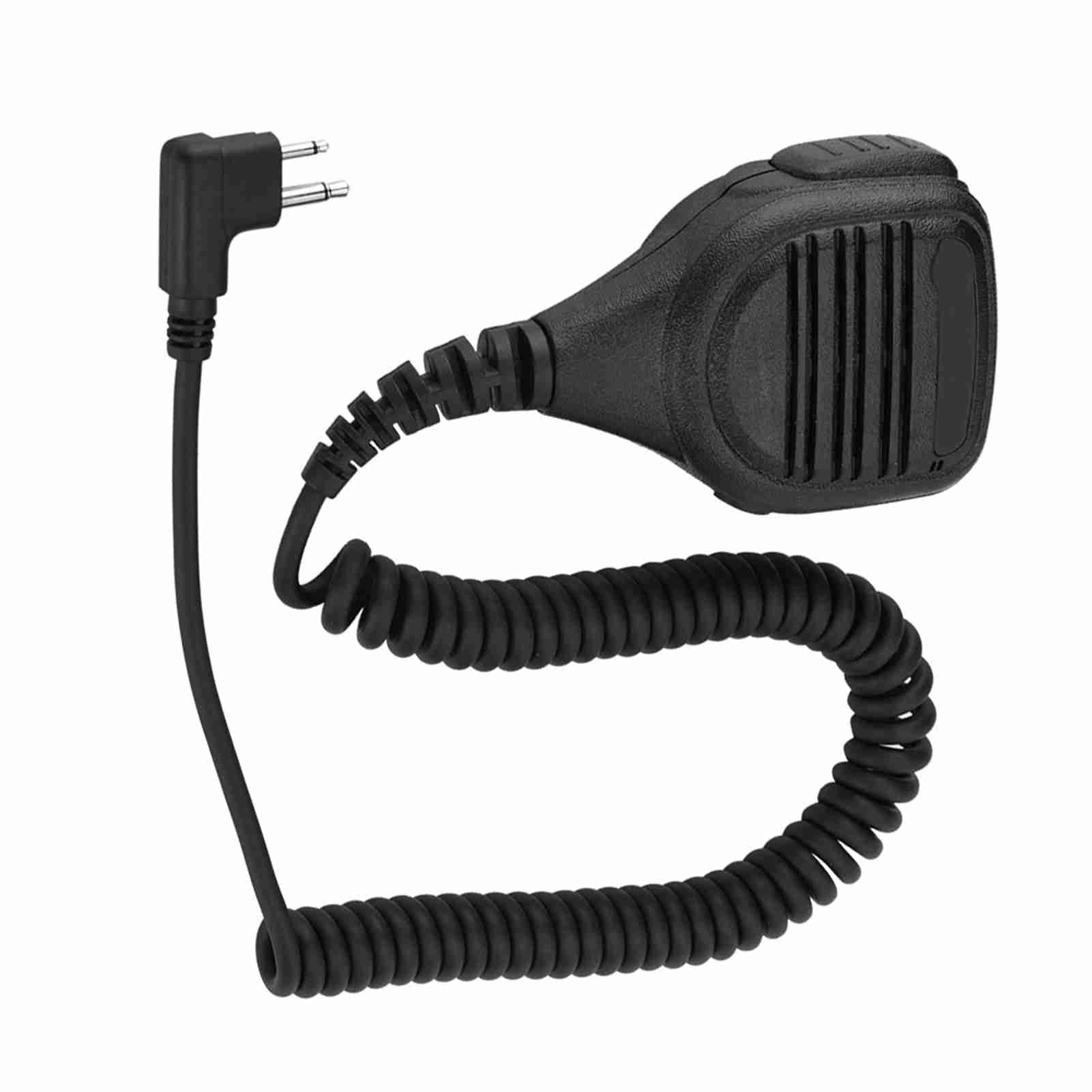 Hakeeta Micrófono de Mano Radio bidireccional Altavoz Mic 2 Pin Compatible para GP88S, GP2000, GP88, GP3688, transceptor de Walkie Talkie con Clip de cinturón de Acero, Negro