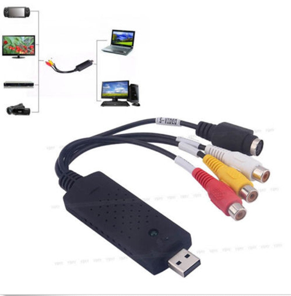 Nuevo Cable de adaptación del convertidor de Captura USB 2.0 a 3 RCA o svideo TV DVD VHS RW