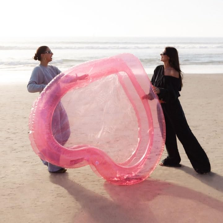 FUNBOY - Piscina Inflable Gigante de Lujo con corazón Rosa Transparente, diversión Durante Todo el año para pozos de Pelotas, Piscinas y Playa