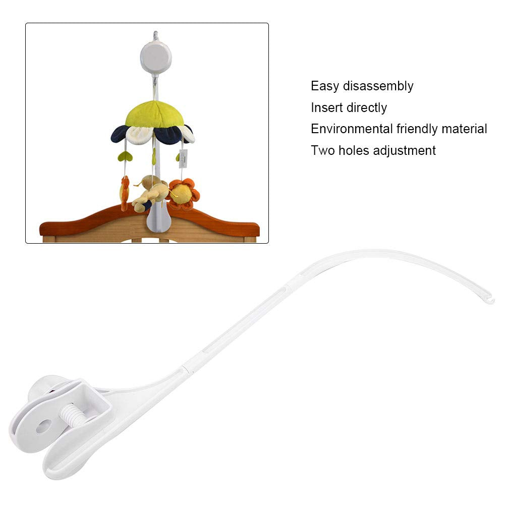 Brazo Móvil para Cuna de bebé de 61 Cm/24 Pulgadas, Brazo Móvil para Cuna, Colgador de Cuna Móvil para Cuna Niña (Blanco)