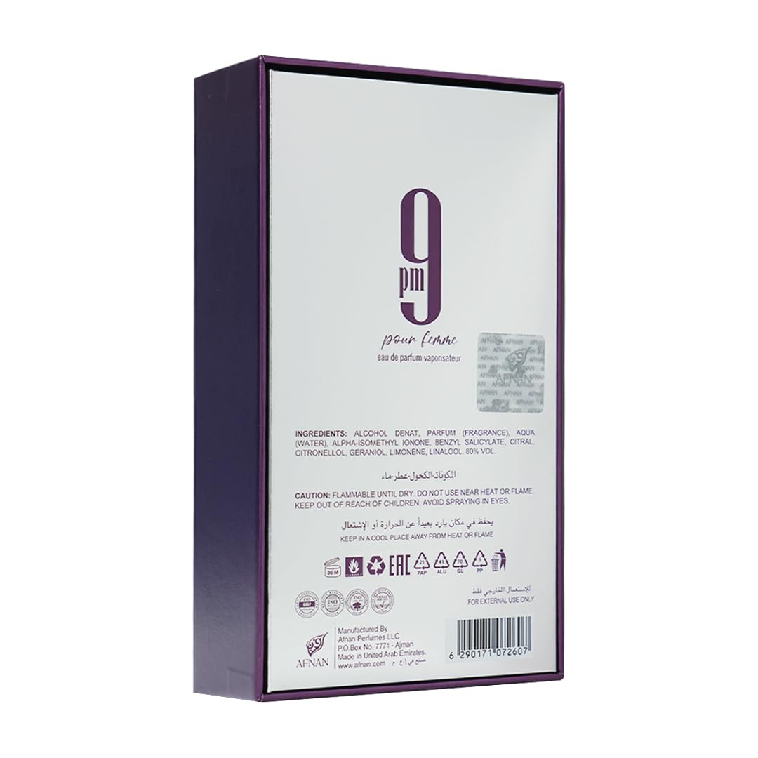 Eau de Parfum Afnan 9pm Pour Femme 3.4 Ounce para Mujer