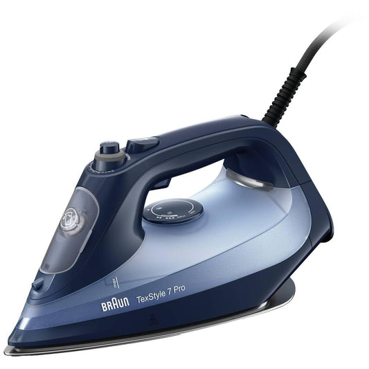 Braun TexStyle 7 Pro SI 7160 BL - Plancha de vapor con suela Freeglide 3D, vapor vertical, 3000 W, color azul