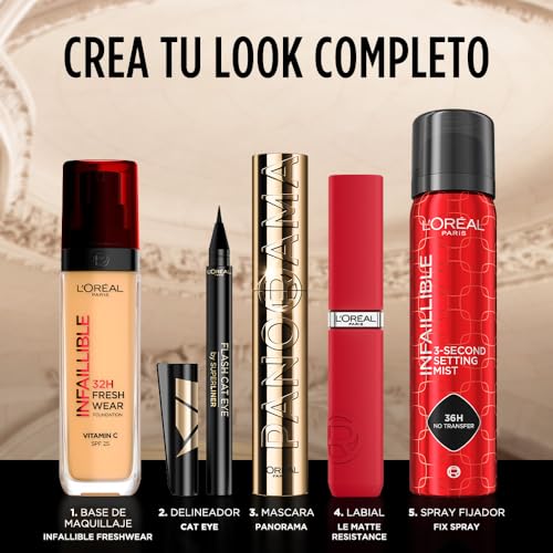L´Oréal Paris base de maquillaje de alta cobertura luminosa y larga duración de alta cobertura, Infallible 32h Freshwear Tono 120 Golden Vainilla, 30ml